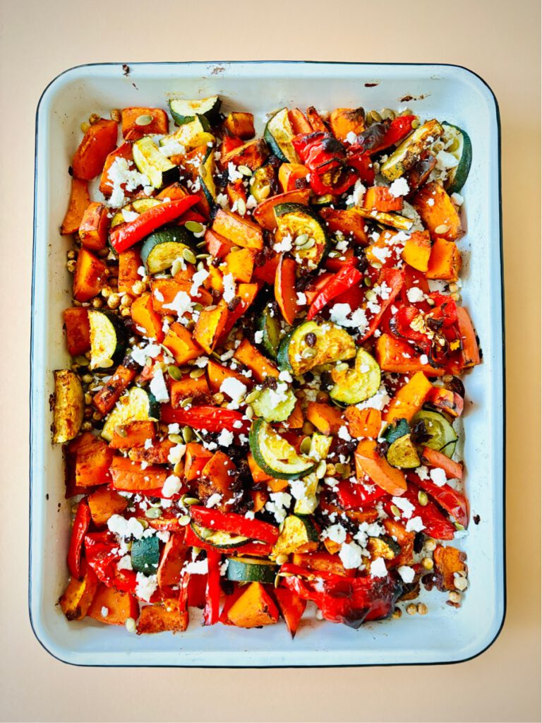 pumpkin traybake with ras el hanout low carb