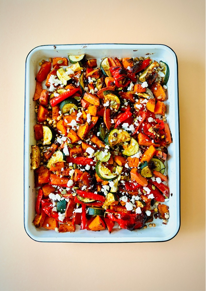 pumpkin traybake with ras el hanout low carb