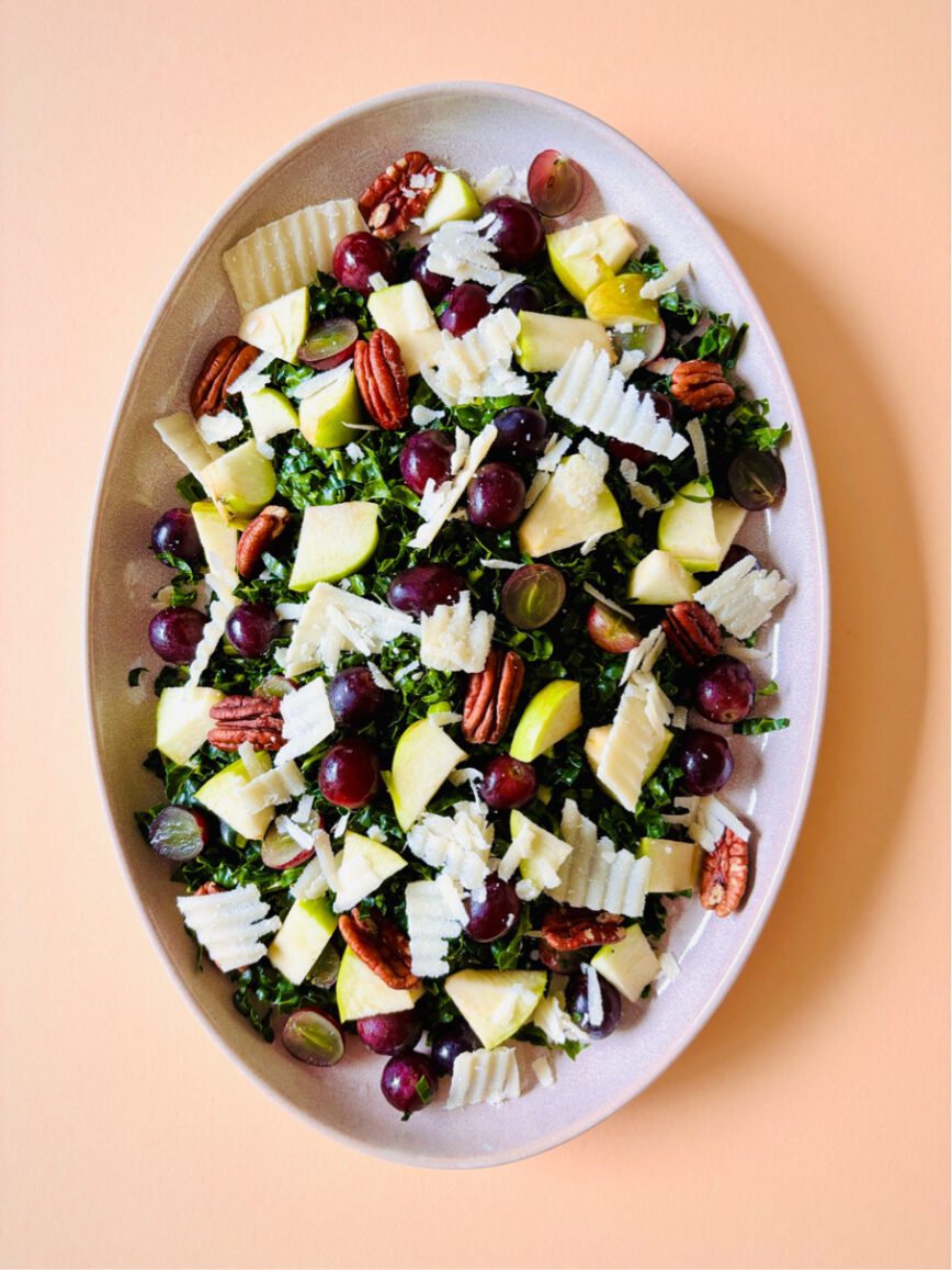 cavolo nero salad with grapes