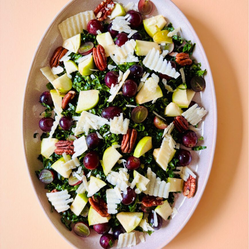 cavolo nero salad with grapes