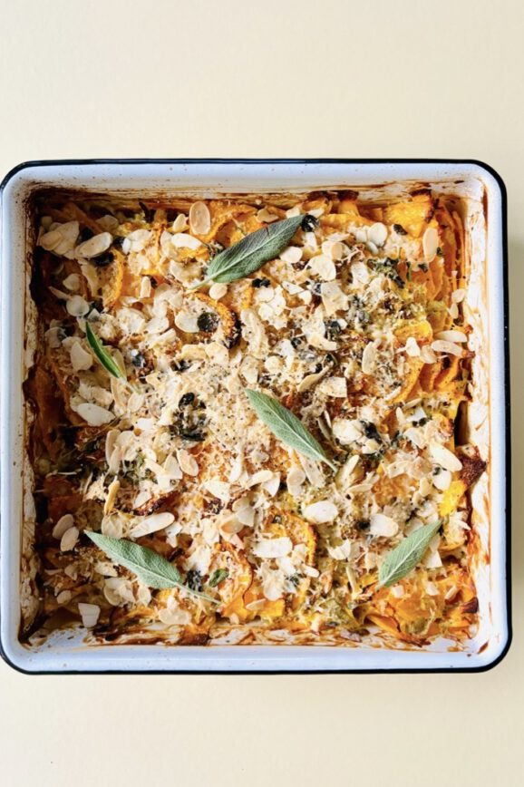 pumpkin and sage gratin low carb