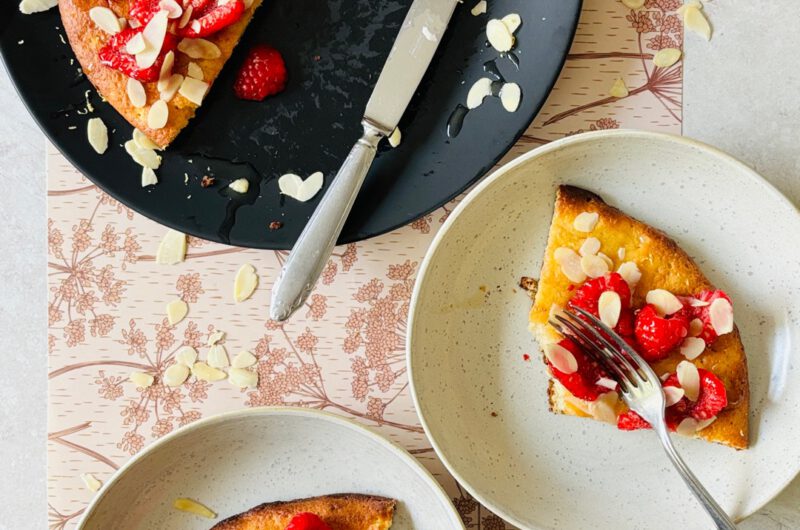 oven pancake with ricotta raspberry and lemon gluten free oat flour