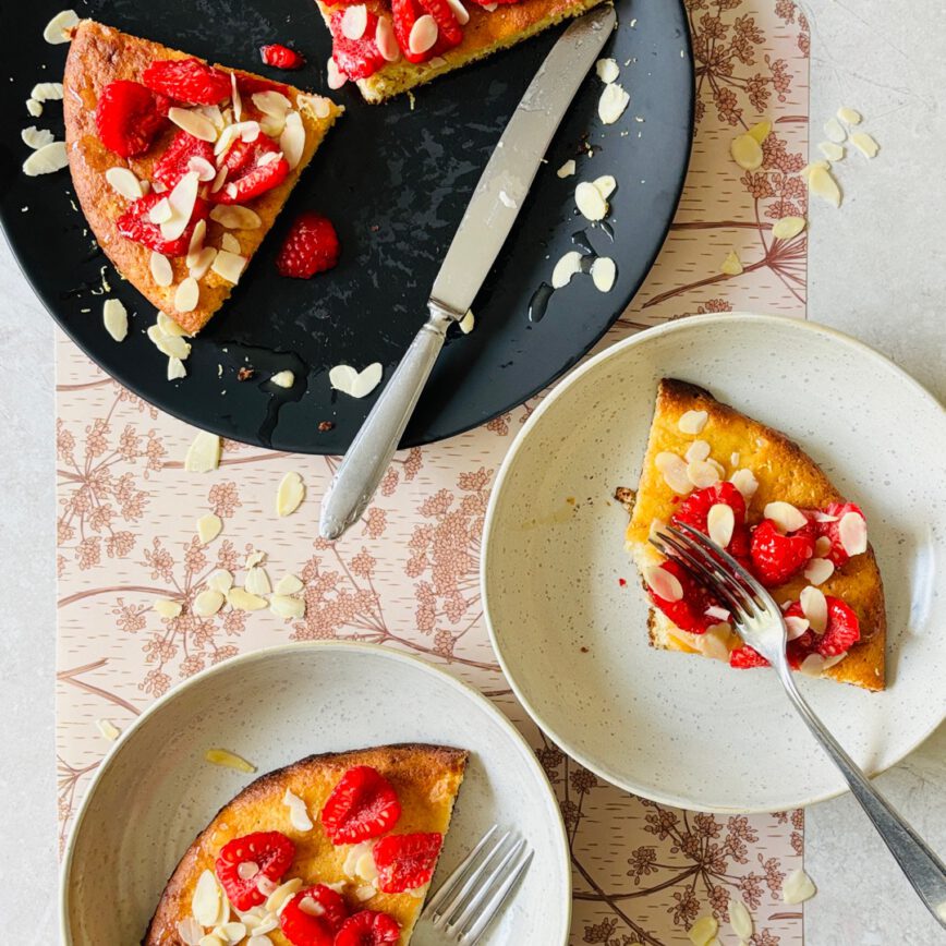 oven pancake with ricotta raspberry and lemon gluten free oat flour