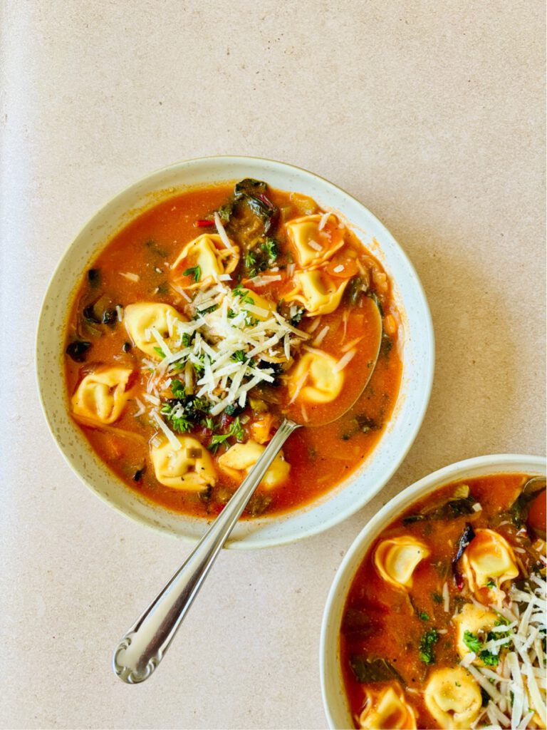 minestrone soup with tortellini