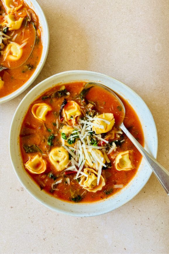 minestrone soup with tortellini