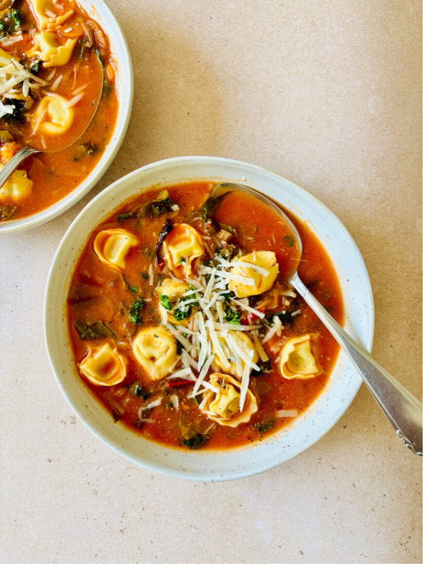 minestrone soup with tortellini