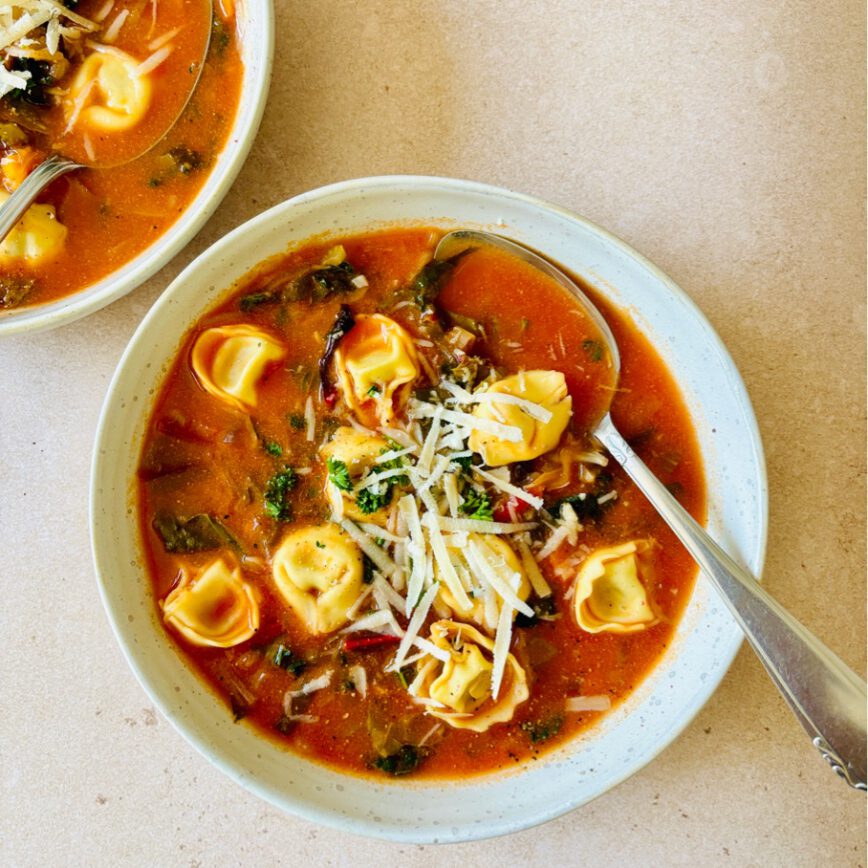 minestrone soup with tortellini