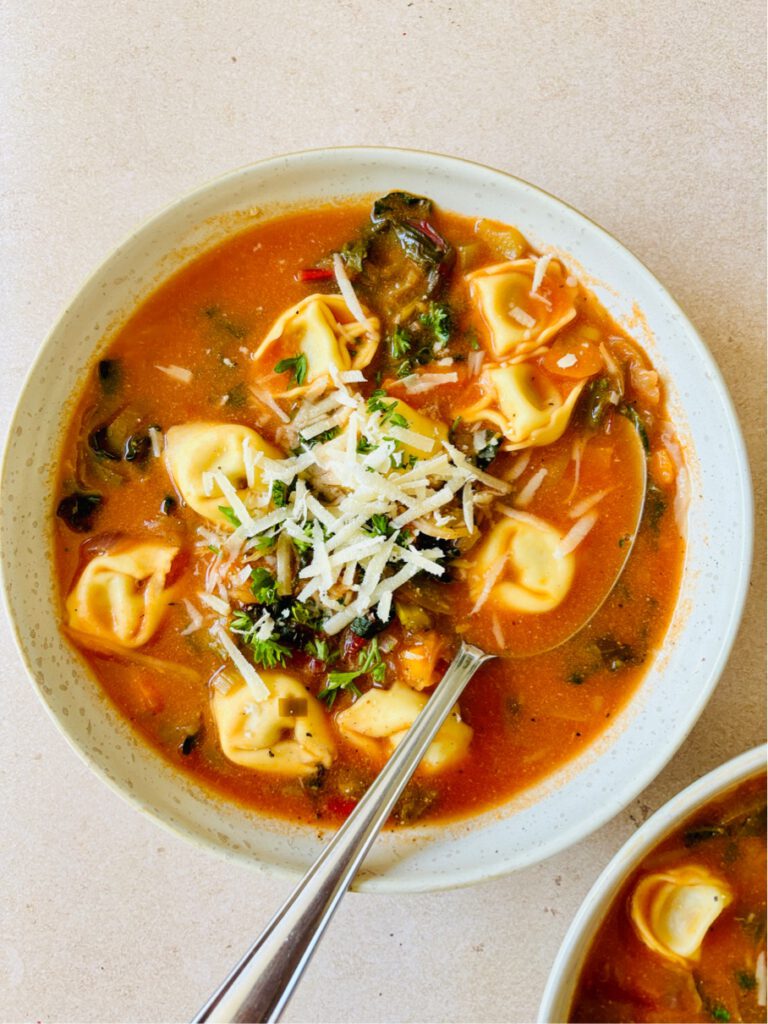 minestrone soup with tortellini