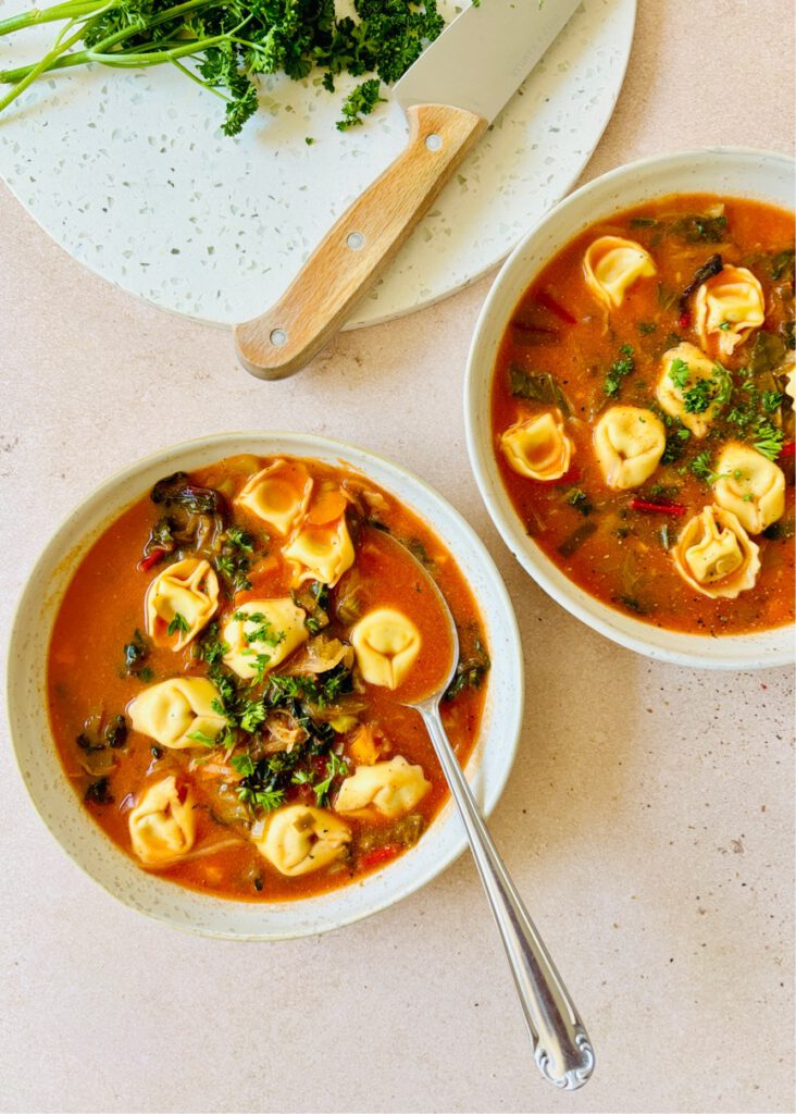 minestrone soup with tortellini