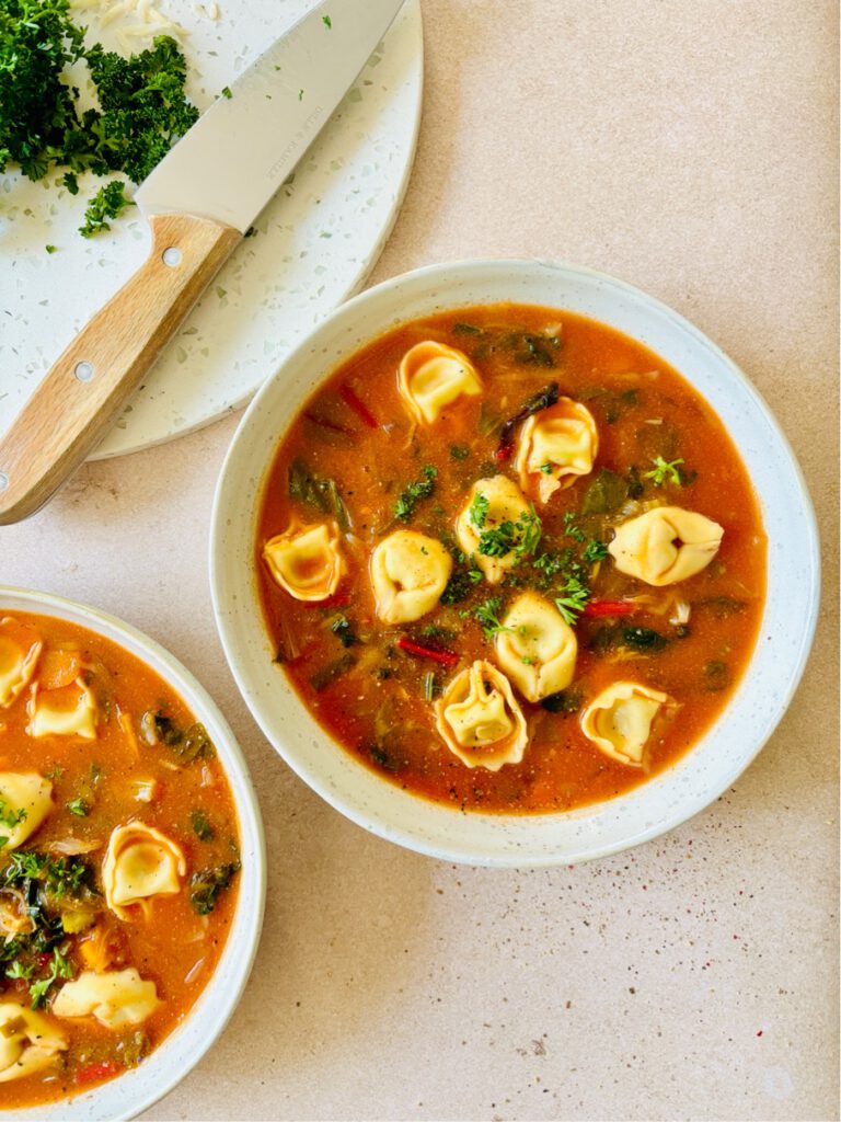 minestrone soup with tortellini